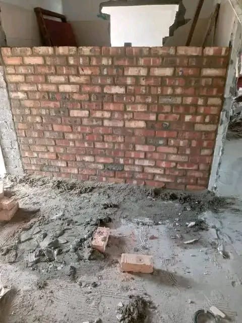 Internal brick wall built during an alteration